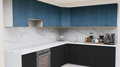 Кухня угловая Дуб адриатика - Графит нубук